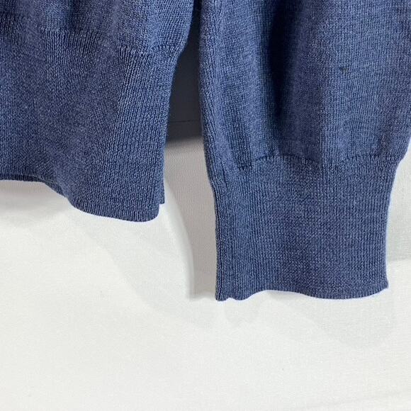 BROOKS BROTHERS Men's Blue Quarter-Zip Saxxon Wool Pullover Sweater SZ XL - Picture 6 of 10